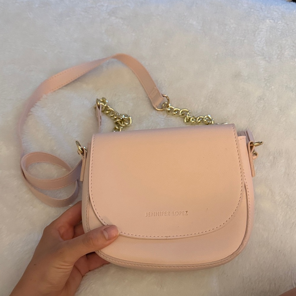 Jennifer Lopez Pale Pink Chain Strap Crossbody Bag